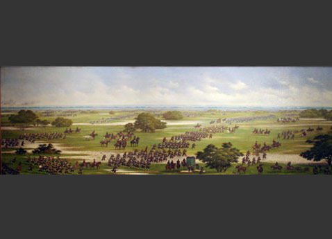Marcha del ejército argentino a tomar posiciones para el ataque a Curupaytí el 22 de septiembre de 1866